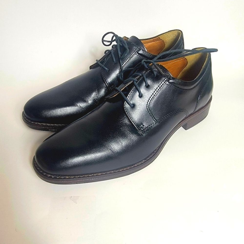 NEW Johnston & Murphy Mason Plain Toe Men's Black Leather Dress Shoes Size 8